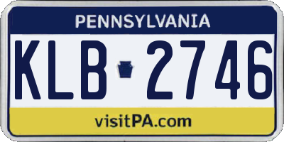 PA license plate KLB2746