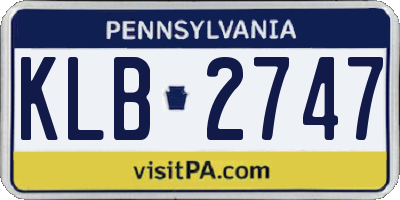 PA license plate KLB2747