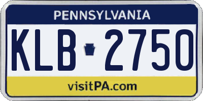 PA license plate KLB2750