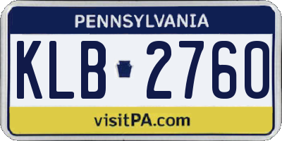 PA license plate KLB2760