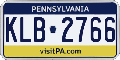 PA license plate KLB2766