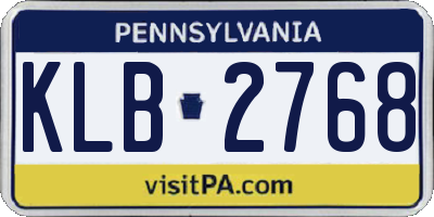 PA license plate KLB2768