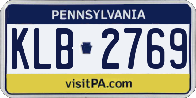 PA license plate KLB2769