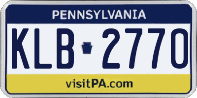 PA license plate KLB2770