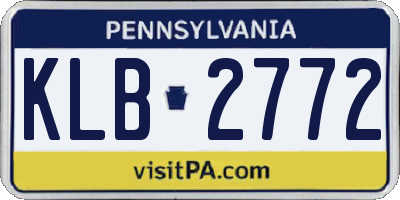 PA license plate KLB2772