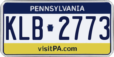 PA license plate KLB2773