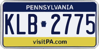 PA license plate KLB2775