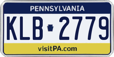 PA license plate KLB2779