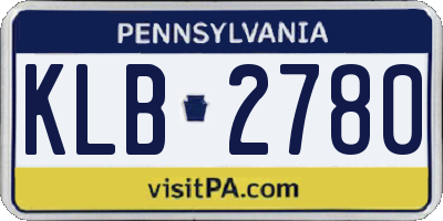 PA license plate KLB2780