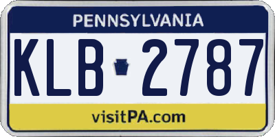 PA license plate KLB2787