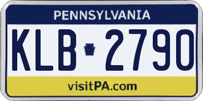 PA license plate KLB2790