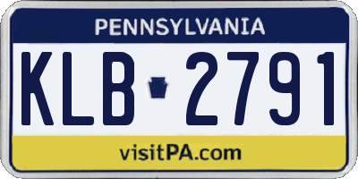 PA license plate KLB2791