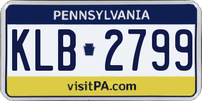 PA license plate KLB2799