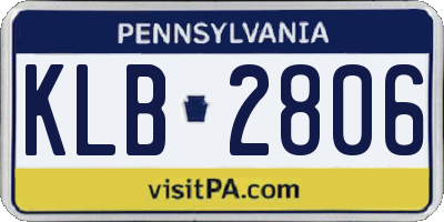 PA license plate KLB2806