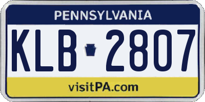 PA license plate KLB2807