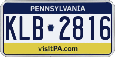 PA license plate KLB2816