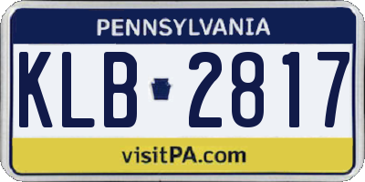 PA license plate KLB2817