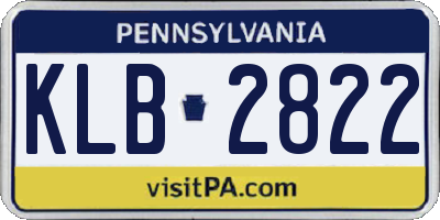 PA license plate KLB2822