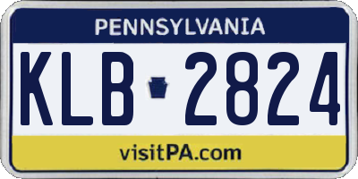 PA license plate KLB2824