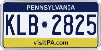 PA license plate KLB2825