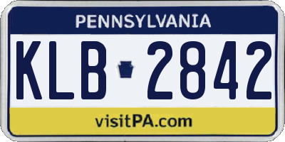 PA license plate KLB2842