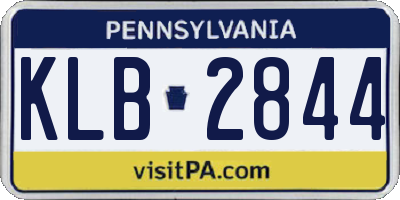 PA license plate KLB2844