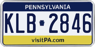 PA license plate KLB2846