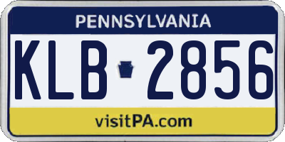 PA license plate KLB2856