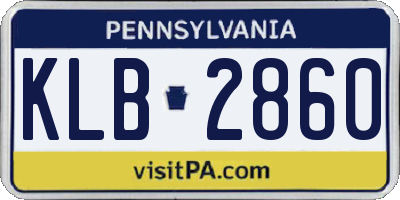 PA license plate KLB2860