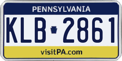 PA license plate KLB2861