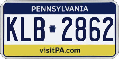PA license plate KLB2862