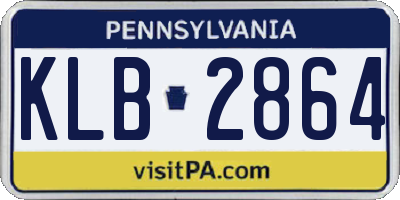 PA license plate KLB2864