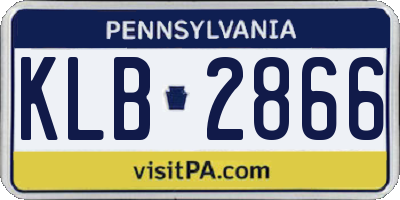 PA license plate KLB2866