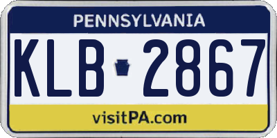 PA license plate KLB2867