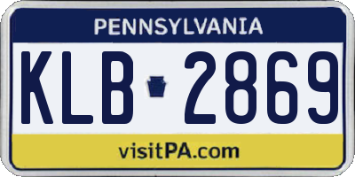 PA license plate KLB2869