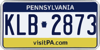 PA license plate KLB2873