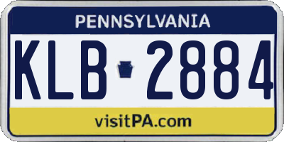 PA license plate KLB2884