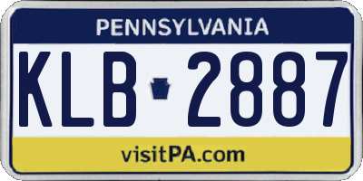 PA license plate KLB2887