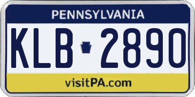 PA license plate KLB2890