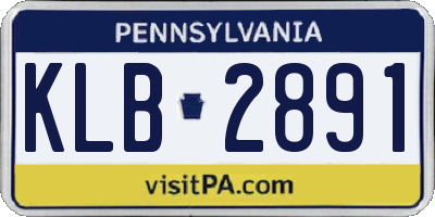 PA license plate KLB2891