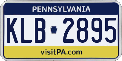 PA license plate KLB2895