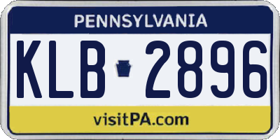PA license plate KLB2896