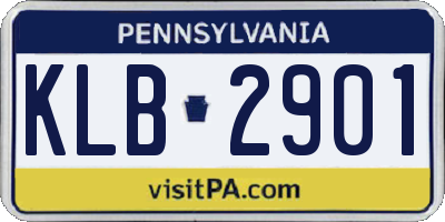 PA license plate KLB2901