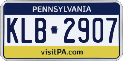 PA license plate KLB2907