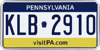 PA license plate KLB2910