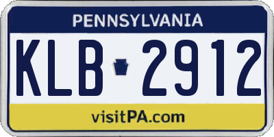 PA license plate KLB2912