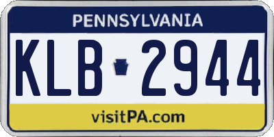 PA license plate KLB2944