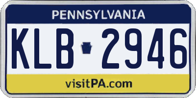 PA license plate KLB2946