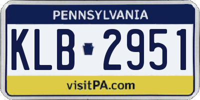 PA license plate KLB2951