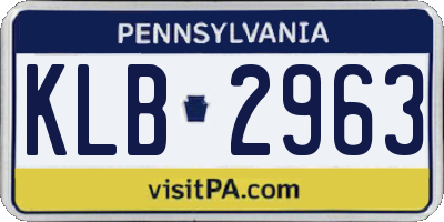 PA license plate KLB2963
